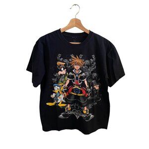 Disney Kingdom Hearts Graphic Tshirt Men's Size M Black Short Sleeve Gamer Tee